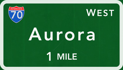 Aurora USA Interstate Highway Sign