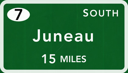 Juneau USA Interstate Highway Sign