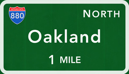Oakland USA Interstate Highway Sign