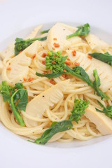 タケノコと菜の花のパスタ