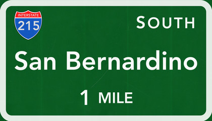 San Bernardino USA Interstate Highway Sign