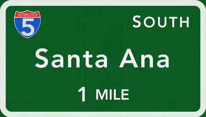 Santa Ana USA Interstate Highway Sign
