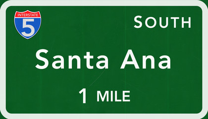 Naklejka premium Santa Ana USA Interstate Highway Sign