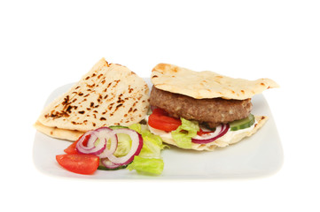 Burger in a flatbread
