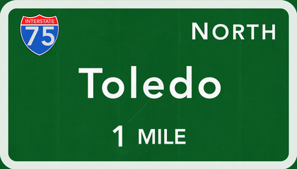 Toledo USA Interstate Highway Sign