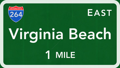 Virginia Beach USA Interstate Highway Sign