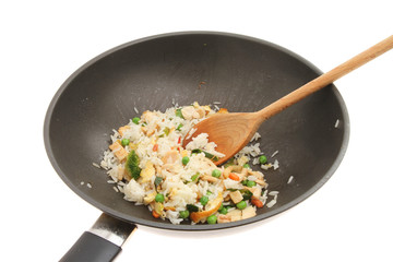 Fried rice in wok