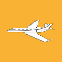 Airplane illustration design, editable vector