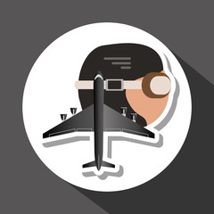 Airplane illustration design, editable vector