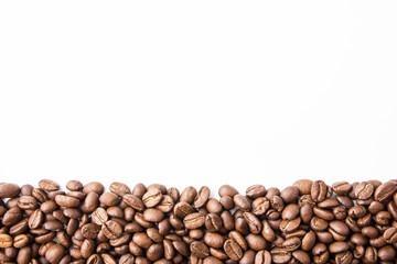 Blank empty white space inside coffee grains texture.