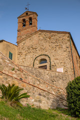 Fototapeta na wymiar Italy, Tuscany, Montegemoli, San Bartolomeo Church