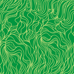 Vector seamless pattern of waves or hair