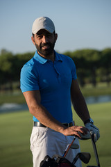 golfer  portrait at golf course