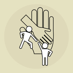 Illustration of help and support, editable vector