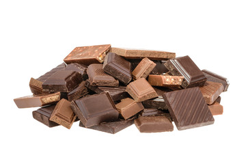 Chocolate isolated on white. without shadow