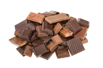 Chocolate isolated on white. without shadow