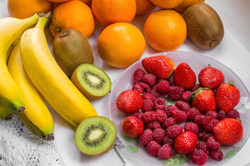 Fresh colorful fruits