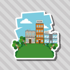 Illustration of nature city, vector design, building and real estate related