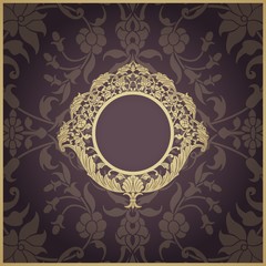 wedding card design, paisley floral pattern , India