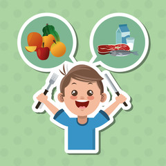 Illustration of kids menu, vector design, food and nutrition related