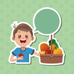 Illustration of kids menu, vector design, food and nutrition related