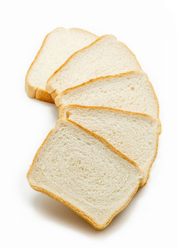 Slices of white bread isolated