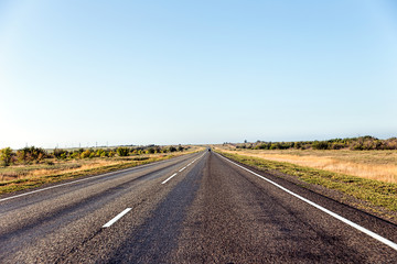 Paved road in the steppe
