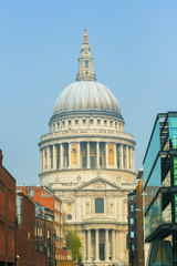 the vertical view of St Paul cathedral