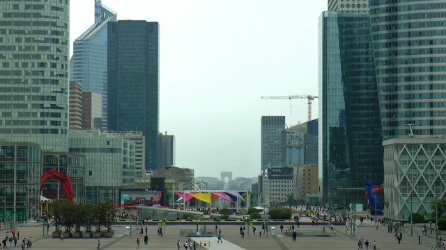 Business district of Paris with Arc De Triumph at back, Paris, France