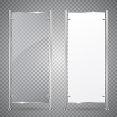 3d Advertising Stand Banner. Vector  Illustration. Mock-up template for designers. Vector 