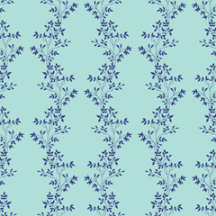 Vector leaves and twigs seamless background pattern  
