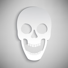 Vector skull. Skull from paper. Simple skull icon. Skull isolated. Abstract skull. White skull. Skull illustration for logo, prints, poster, brochure,tattoo. 