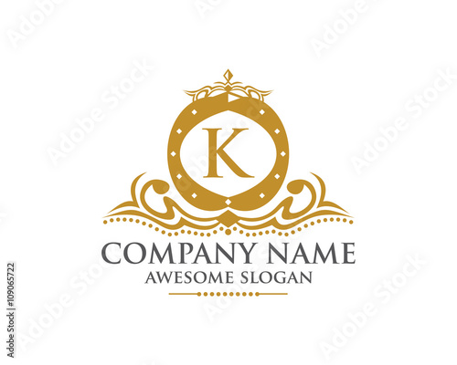 "Royal Crown Letter K Logo" Stock image and royalty-free vector files