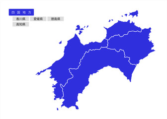 イラスト素材「四国地方のエリアマップ」