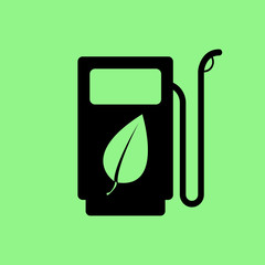 Gas station with leaf icon
