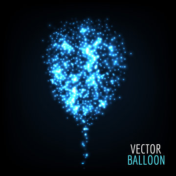 Abstract balloon background. Vector lights particles.