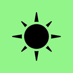 sun icon on a green background