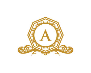 Royal Hexagon Letter A Logo