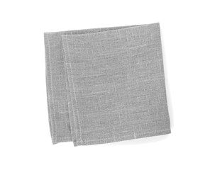 Kitchen towel or napkin isolated on white, top view