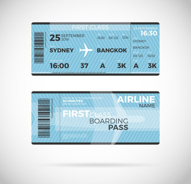 Airline boarding pass ticket Vector illustration.