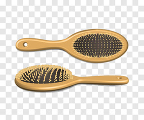 Hairbrush isolated on checkered background