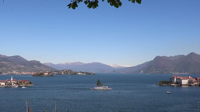 The tree famous Borromean Islands on Lake Maggiore, Piedmont Italy