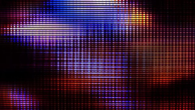 Video Flux 053: Television screen pixels fluctuate with color and video motion (Loop).