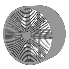 2d cartoon illustration of large fan