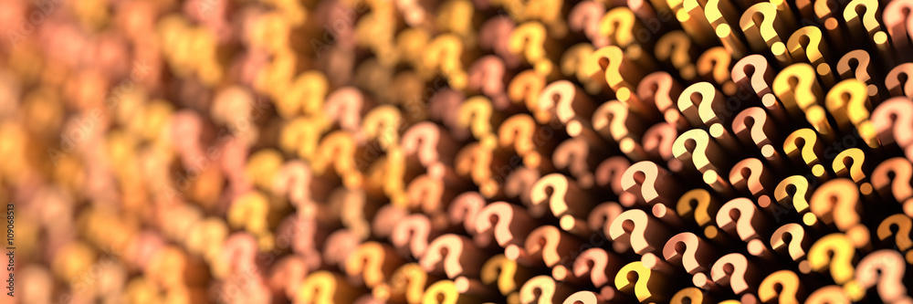 Poster question mark background, 3d rendering