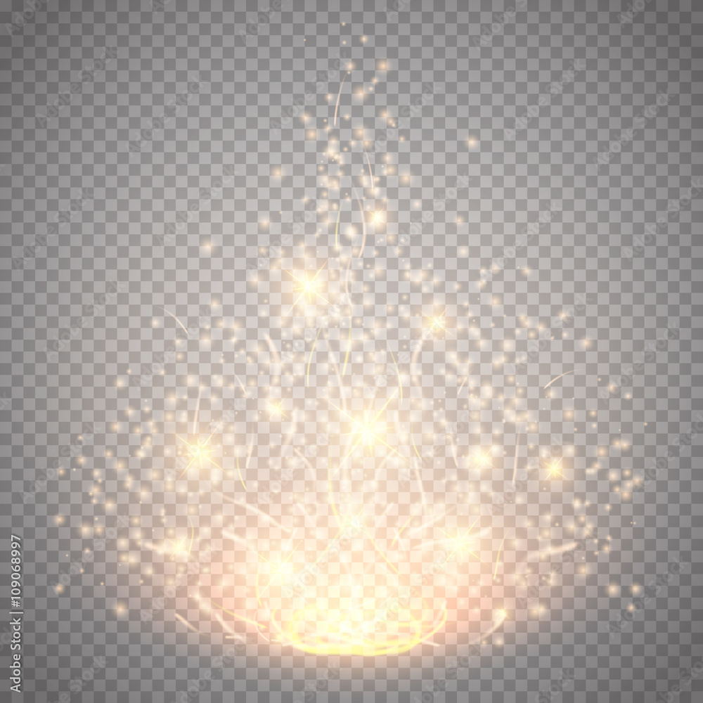 Poster magic light vector effect. glow special effect light, flare, star and burst. isolated spark