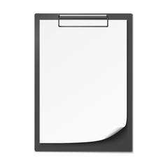 Clipboard with blank paper. Vector illustration
