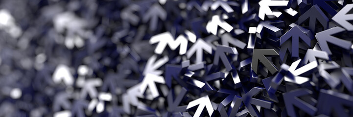 Infinite arrow signs, 3d rendering