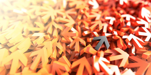 Infinite arrow signs, 3d rendering