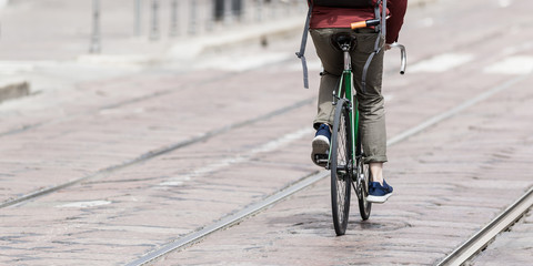 Riding the bike in the city